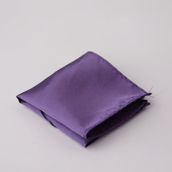 Pañuelo de bolsillo sencillo de color liso para boda de hombre - Azul violeta - image 40