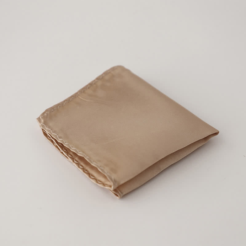 Pañuelo de bolsillo sencillo de color liso para boda de hombre - Champán - image 36