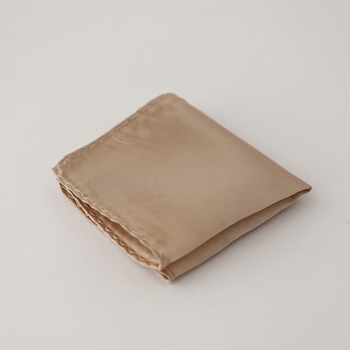 Pañuelo de bolsillo sencillo de color liso para boda de hombre - Champán - image 36