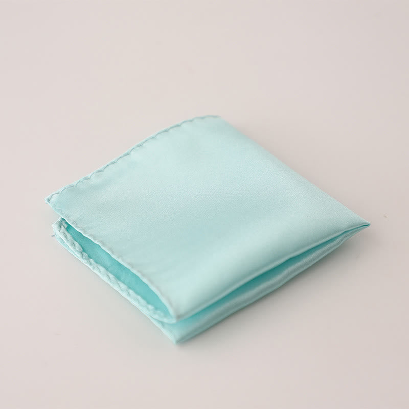 Pañuelo de bolsillo sencillo de color liso para boda de hombre - Turquesa pálido - image 23