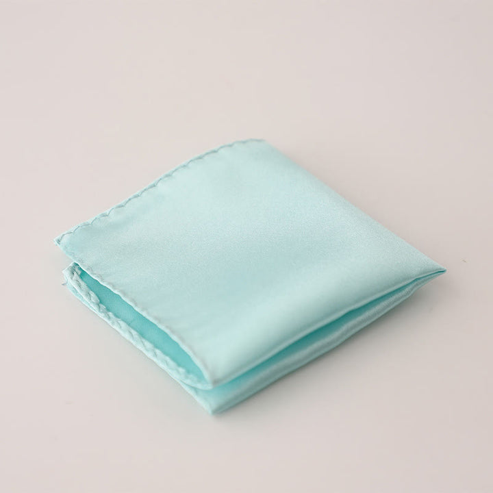 Pañuelo de bolsillo sencillo de color liso para boda de hombre - Turquesa pálido - image 23