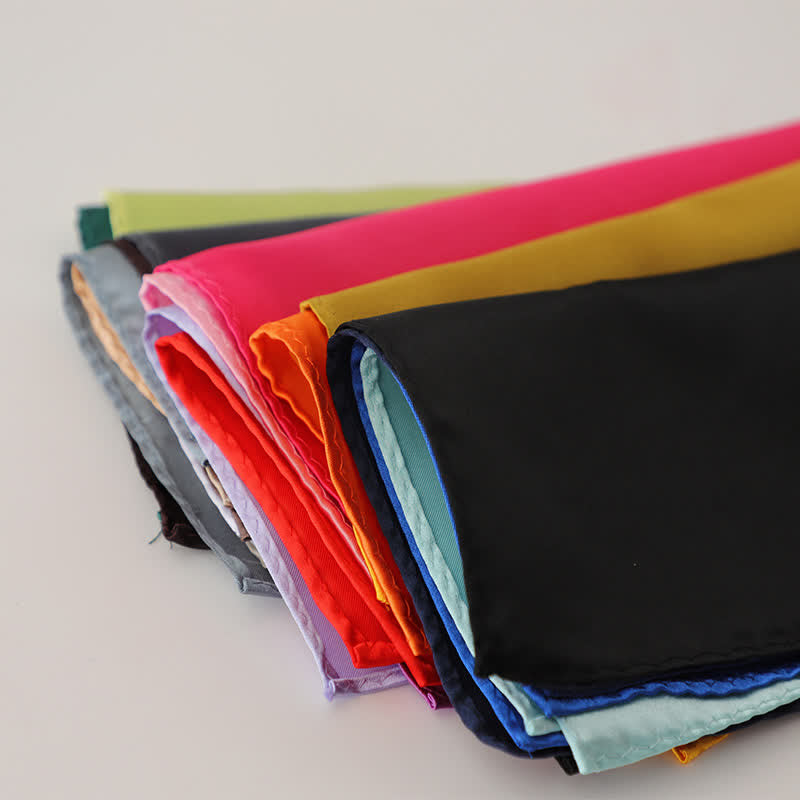 Pañuelo de bolsillo sencillo de color liso para boda de hombre - image 4