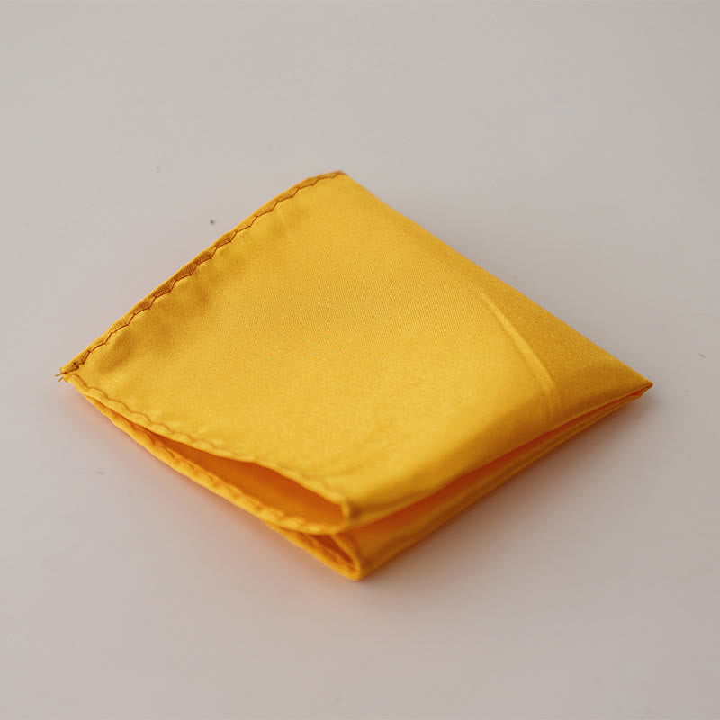 Pañuelo de bolsillo sencillo de color liso para boda de hombre - Oro - image 33
