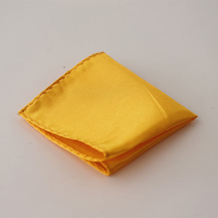 Pañuelo de bolsillo sencillo de color liso para boda de hombre - Oro - image 33
