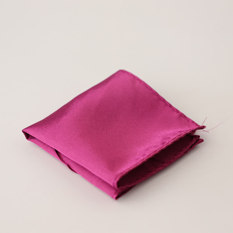 Pañuelo de bolsillo sencillo de color liso para boda de hombre - Rosa oscuro - image 16