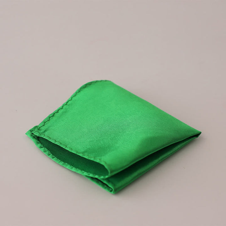 Pañuelo de bolsillo sencillo de color liso para boda de hombre - Verde lima - image 30