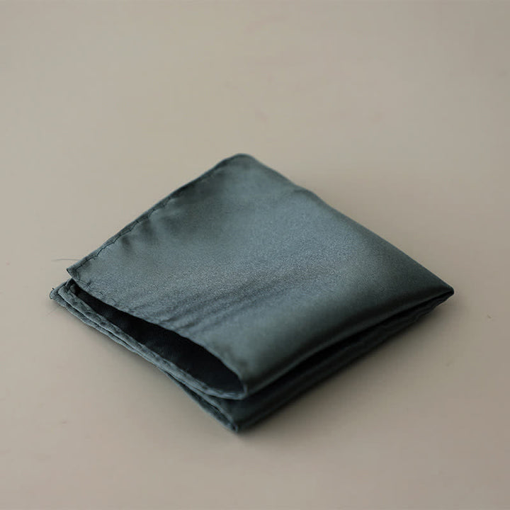 Pañuelo de bolsillo sencillo de color liso para boda de hombre - Gris pizarra - image 8