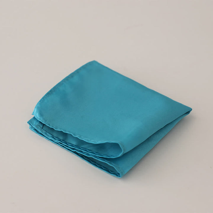 Pañuelo de bolsillo sencillo de color liso para boda de hombre - Turquesa oscuro - image 24