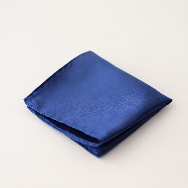 Pañuelo de bolsillo sencillo de color liso para boda de hombre - Marina de guerra - image 26
