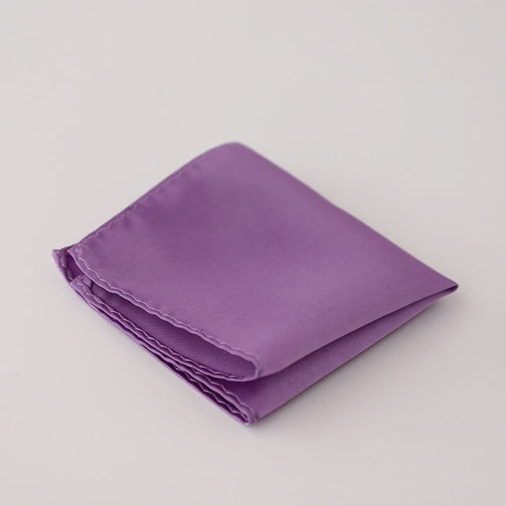Pañuelo de bolsillo sencillo de color liso para boda de hombre - Púrpura - image 18