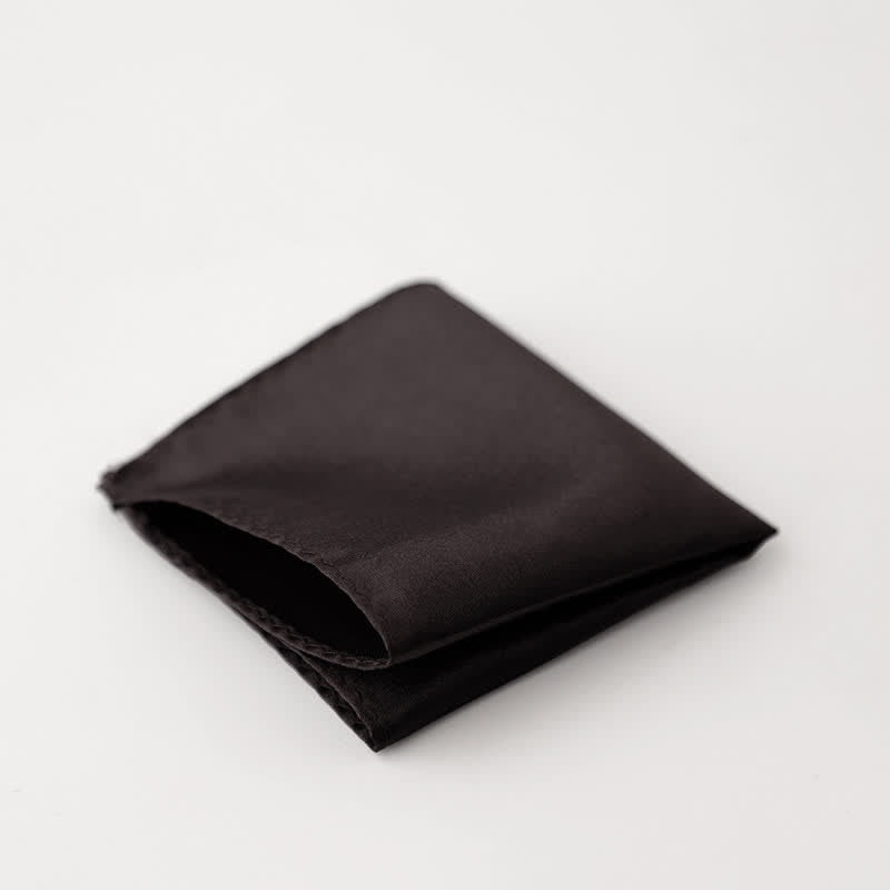 Pañuelo de bolsillo sencillo de color liso para boda de hombre - Marrón oscuro - image 6