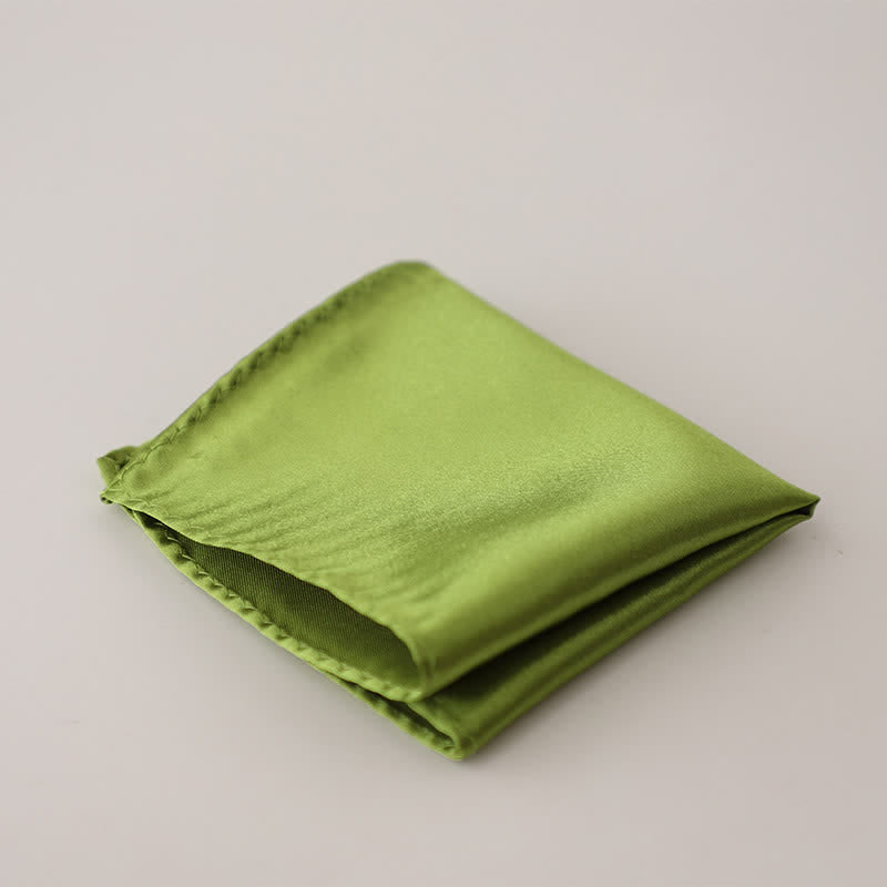 Pañuelo de bolsillo sencillo de color liso para boda de hombre - Verde - image 38