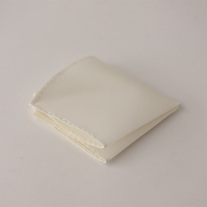 Pañuelo de bolsillo sencillo de color liso para boda de hombre - Marfil - image 19