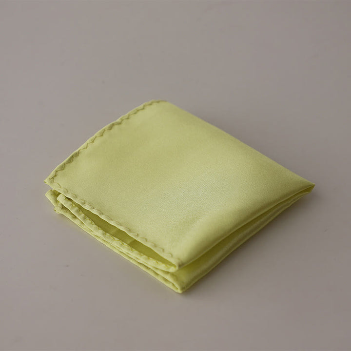 Pañuelo de bolsillo sencillo de color liso para boda de hombre - VerdeAmarillo - image 31