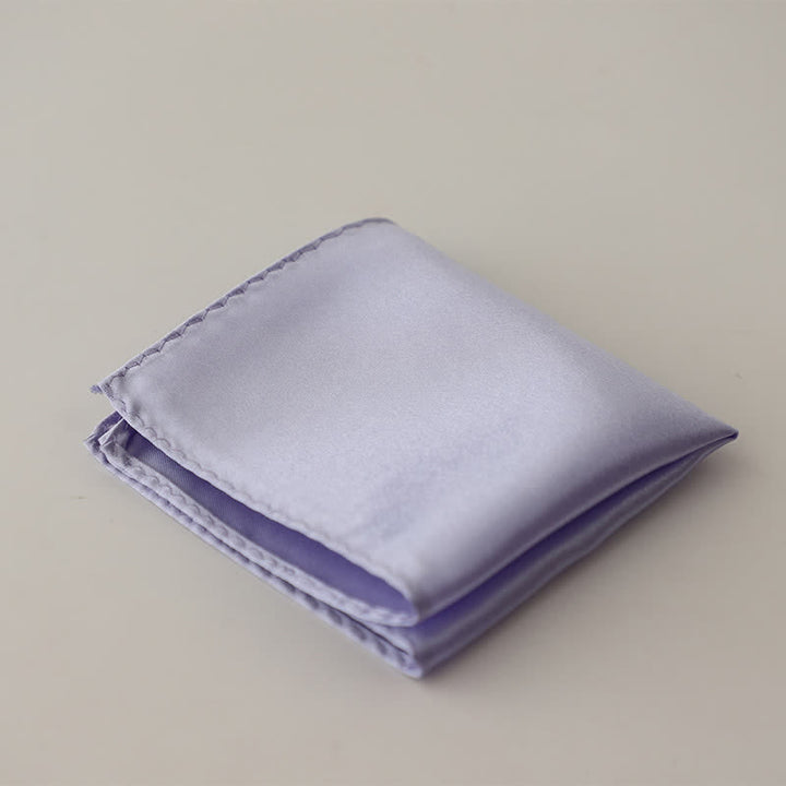 Pañuelo de bolsillo sencillo de color liso para boda de hombre - Púrpura claro - image 11