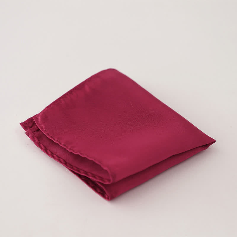Pañuelo de bolsillo sencillo de color liso para boda de hombre - IndianRed - image 15