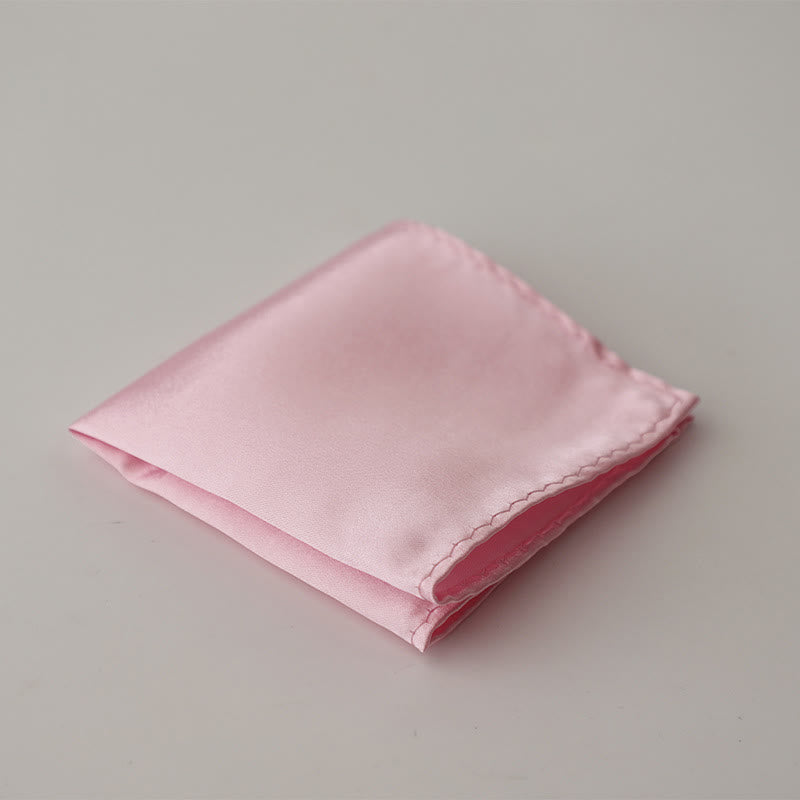 Pañuelo de bolsillo sencillo de color liso para boda de hombre - Enlace rosa - image 21
