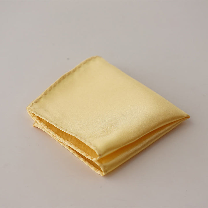 Pañuelo de bolsillo sencillo de color liso para boda de hombre - Amarillo claro - image 34