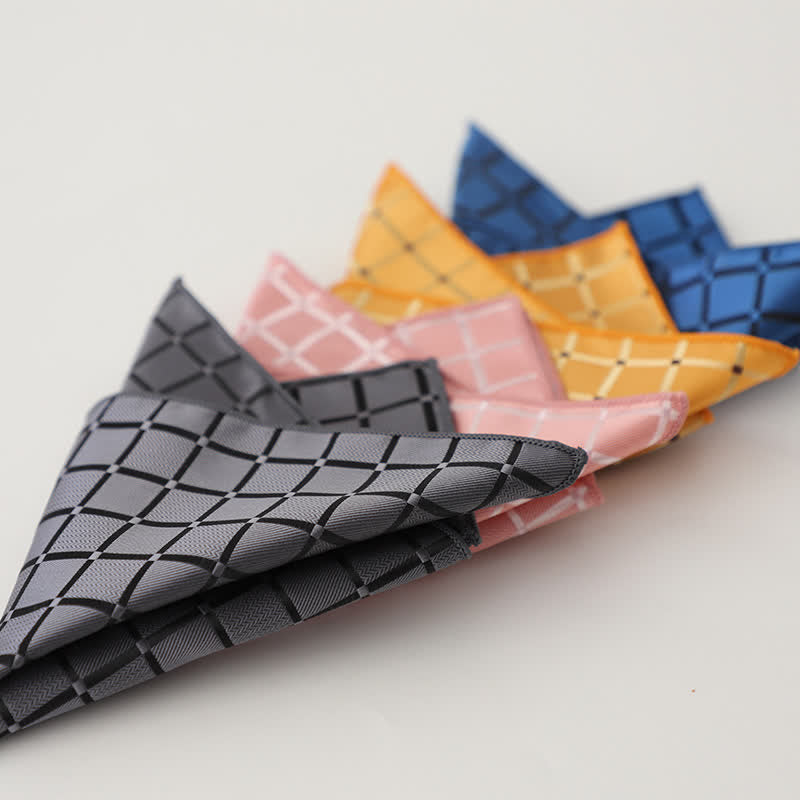 Pañuelo de bolsillo con estampado de cuadros retro de colores saturados para hombre - image 5