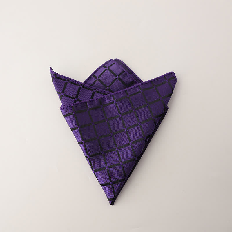 Pañuelo de bolsillo con estampado de cuadros retro de colores saturados para hombre - Púrpura - image 7