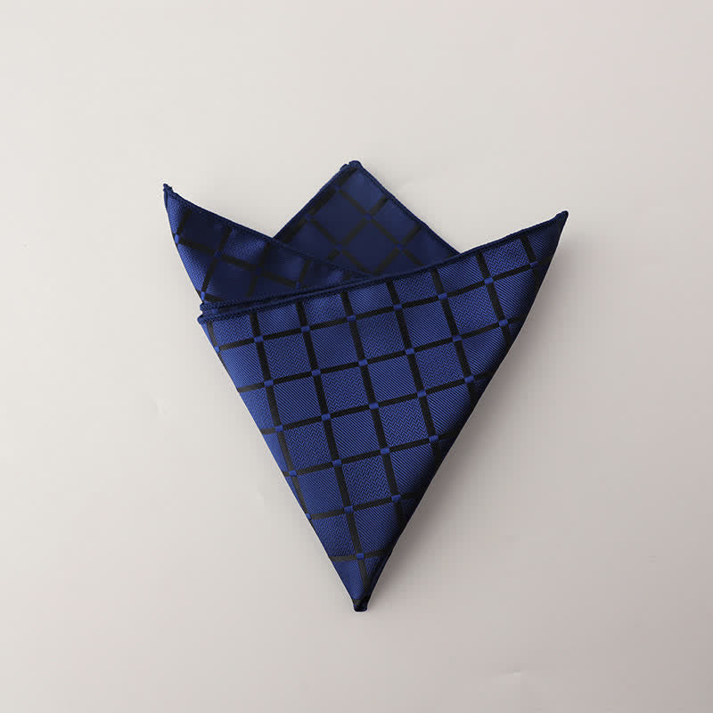 Pañuelo de bolsillo con estampado de cuadros retro de colores saturados para hombre - Marina de guerra - image 9