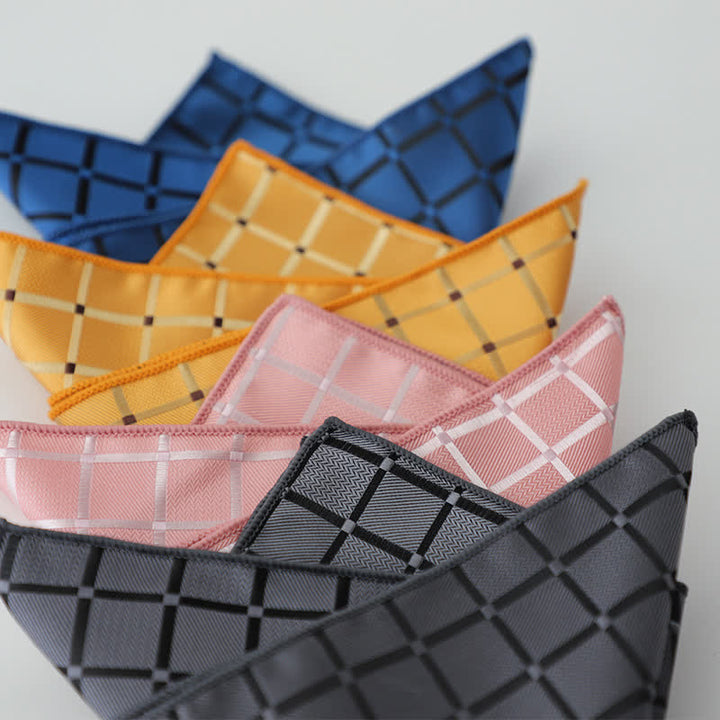 Pañuelo de bolsillo con estampado de cuadros retro de colores saturados para hombre - image 4