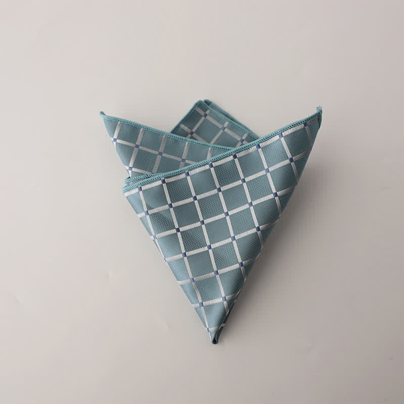 Pañuelo de bolsillo con estampado de cuadros retro de colores saturados para hombre - Azul cielo - image 3