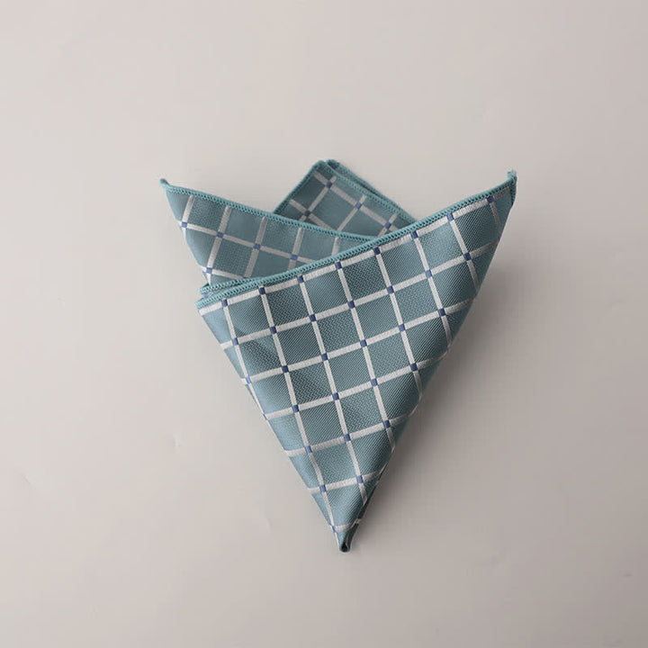 Pañuelo de bolsillo con estampado de cuadros retro de colores saturados para hombre - Azul cielo - image 3