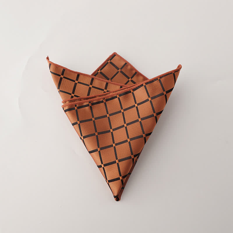 Pañuelo de bolsillo con estampado de cuadros retro de colores saturados para hombre - Vara de oro - image 10