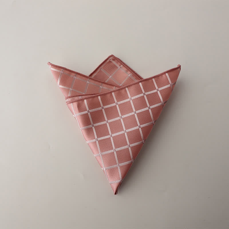 Pañuelo de bolsillo con estampado de cuadros retro de colores saturados para hombre - Rosa - image 6