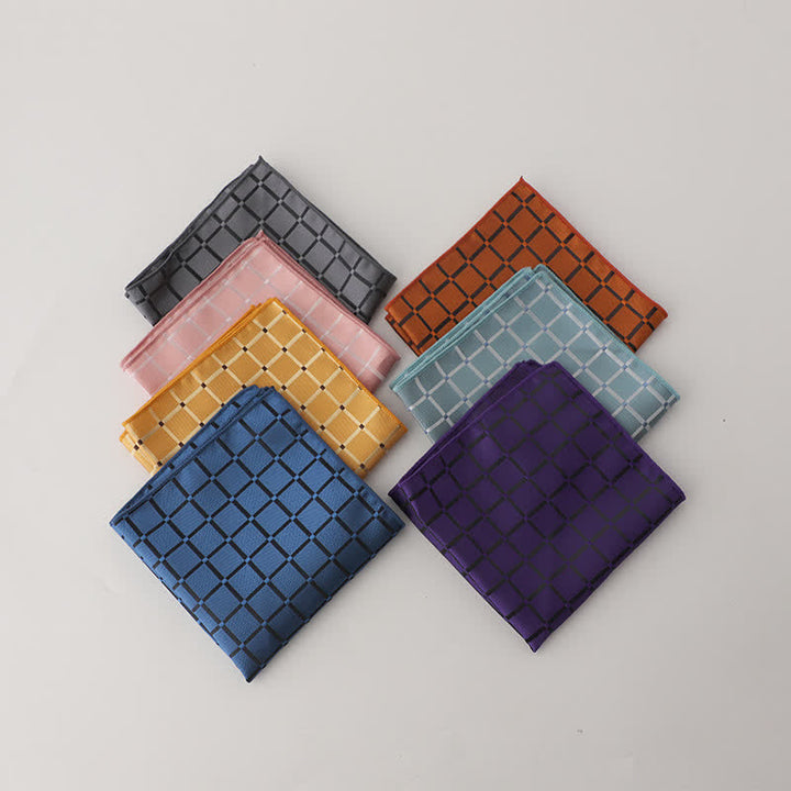 Pañuelo de bolsillo con estampado de cuadros retro de colores saturados para hombre - image 2