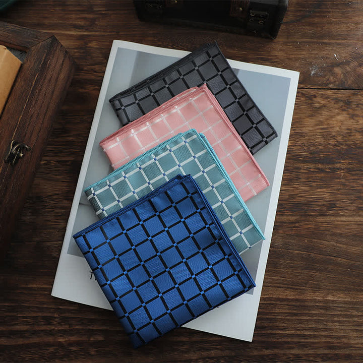 Pañuelo de bolsillo con estampado de cuadros retro de colores saturados para hombre - image 1