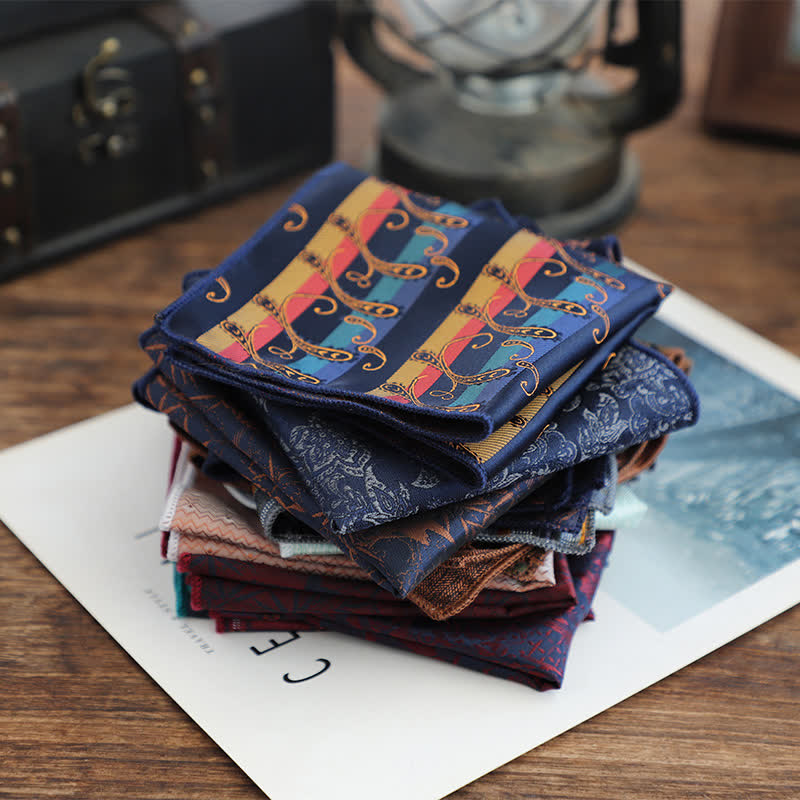 Pañuelo de bolsillo vintage para caballero con múltiples estampados para hombre - image 2