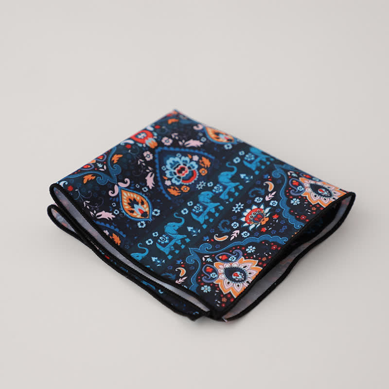 Pañuelo de bolsillo para hombre con estampado floral geométrico elegante - Estilo #8 - image 11