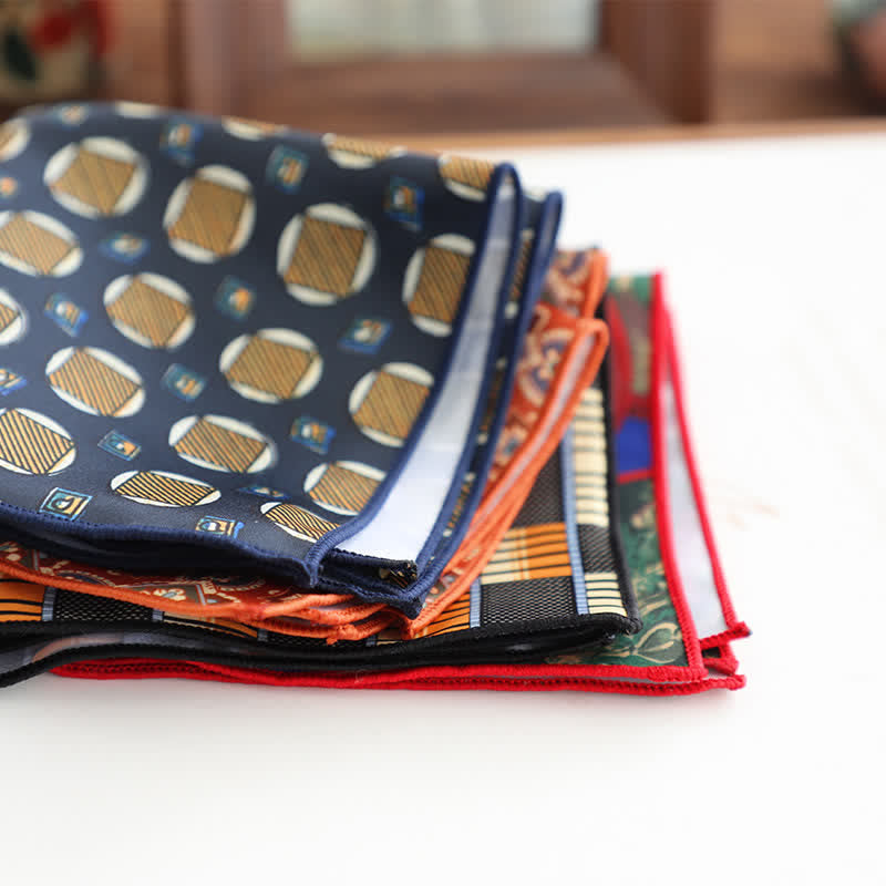 Pañuelo de bolsillo para hombre con estampado floral geométrico elegante - image 4