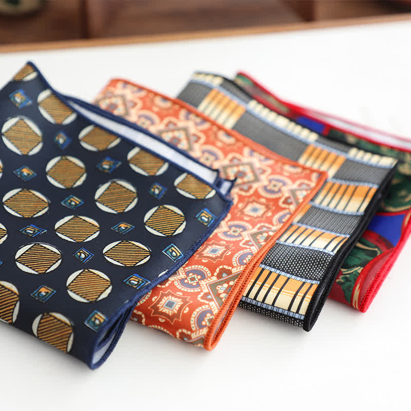 Pañuelo de bolsillo para hombre con estampado floral geométrico elegante - image 2