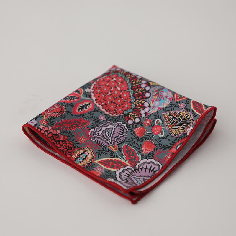 Pañuelo de bolsillo para hombre con estampado floral geométrico elegante - Estilo #7 - image 10