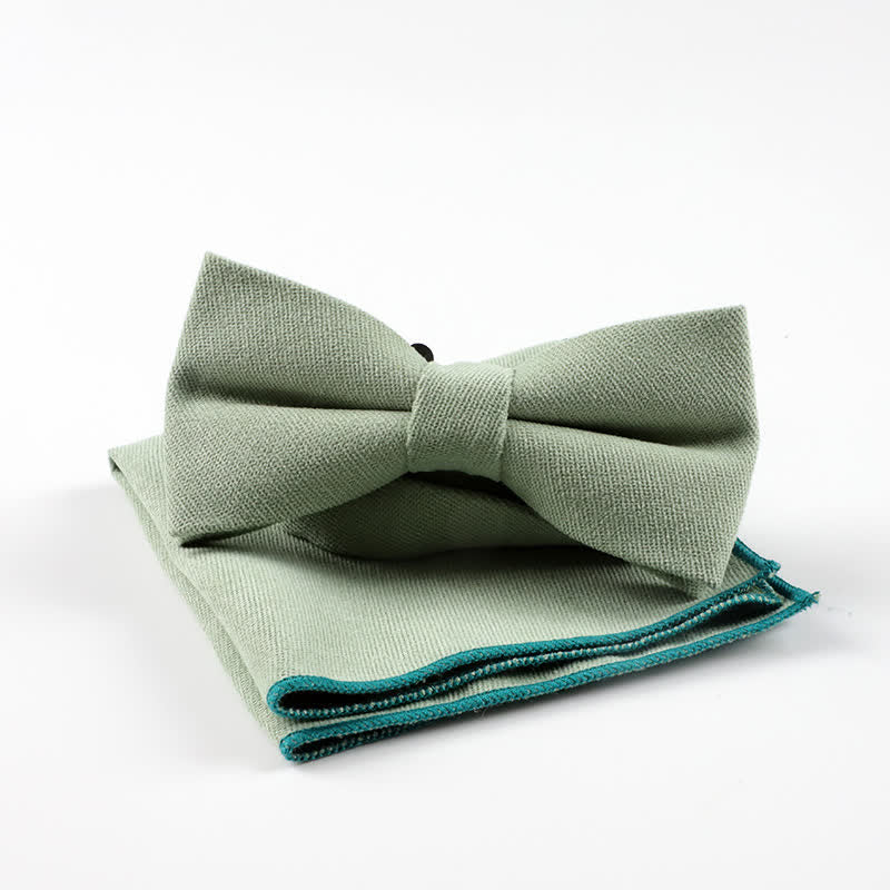 2 piezas de pajarita y pañuelo con sistema de colores Morandi - Verde - image 8
