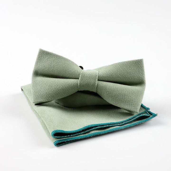 2 piezas de pajarita y pañuelo con sistema de colores Morandi - Verde - image 8