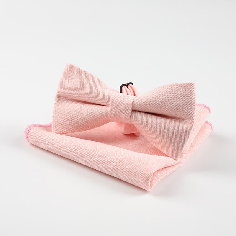 2 piezas de pajarita y pañuelo con sistema de colores Morandi - Rosa claro - image 13