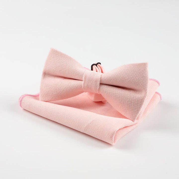 2 piezas de pajarita y pañuelo con sistema de colores Morandi - Rosa claro - image 13