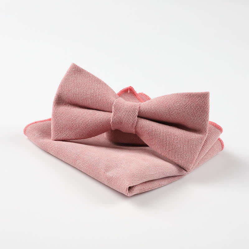 2 piezas de pajarita y pañuelo con sistema de colores Morandi - Rosa - image 12