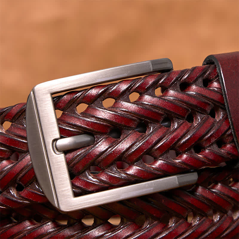 Cinturón de cuero trenzado tejido a mano para hombre - image 18
