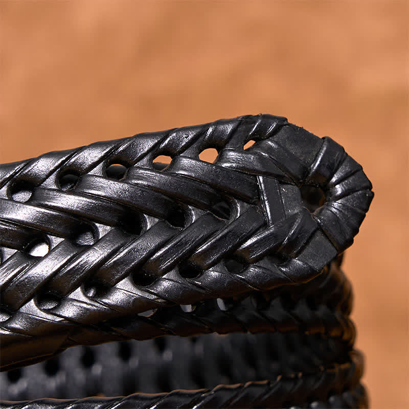 Cinturón de cuero trenzado tejido a mano para hombre - image 9