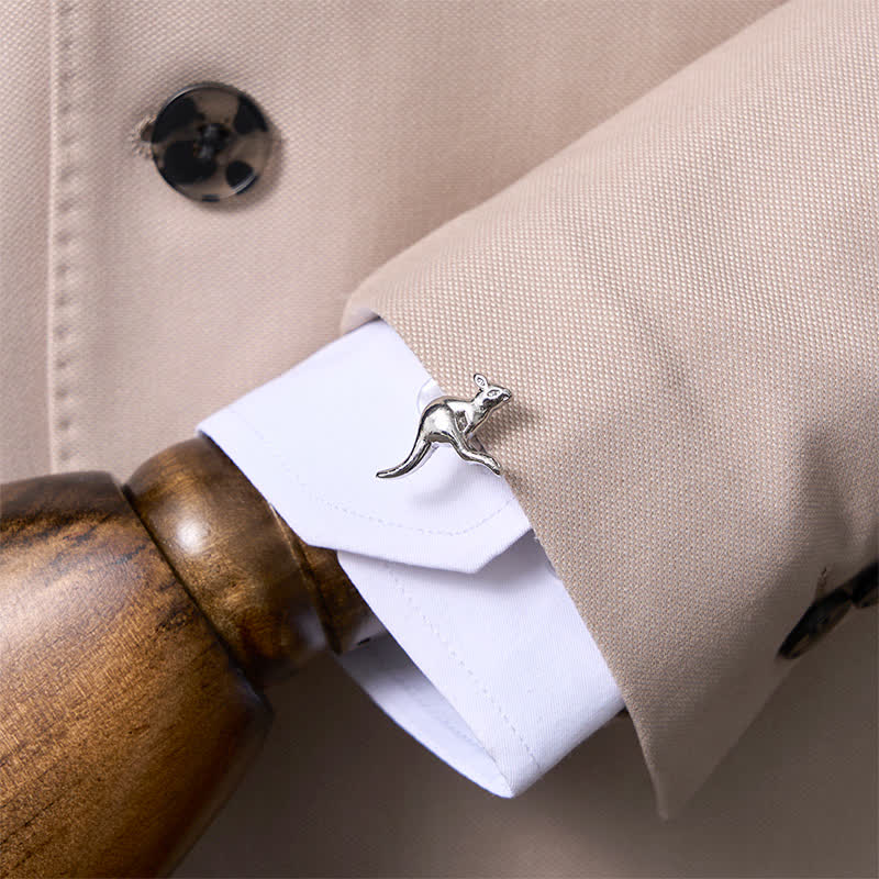 Gemelos plateados con forma de canguro para hombre (1 par) - image 2