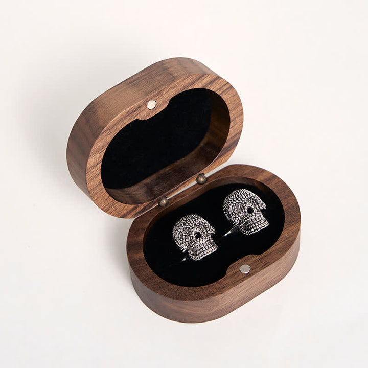 Gemelos de calavera punk en tono plateado para hombre (1 par) - image 5