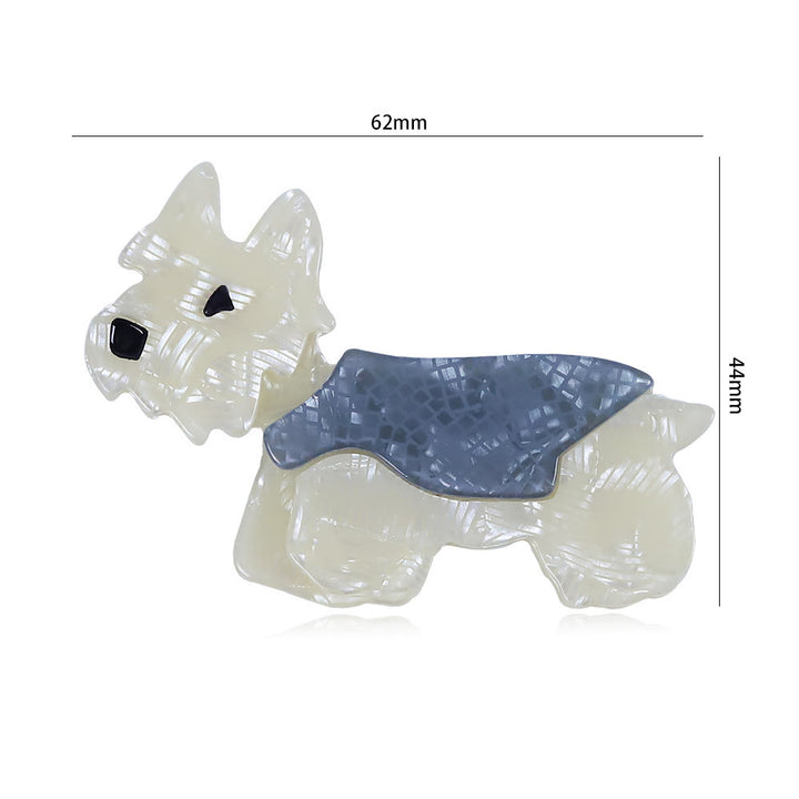 Lindo broche de perro Schnauzer de acrílico hecho a mano y de moda - image 5