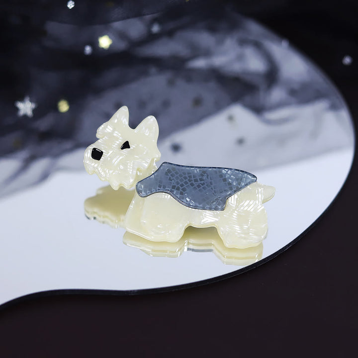 Lindo broche de perro Schnauzer de acrílico hecho a mano y de moda - image 4