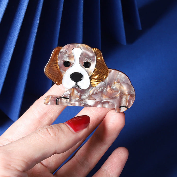 Broche de acrílico con forma de perrito lindo hecho a mano - image 3