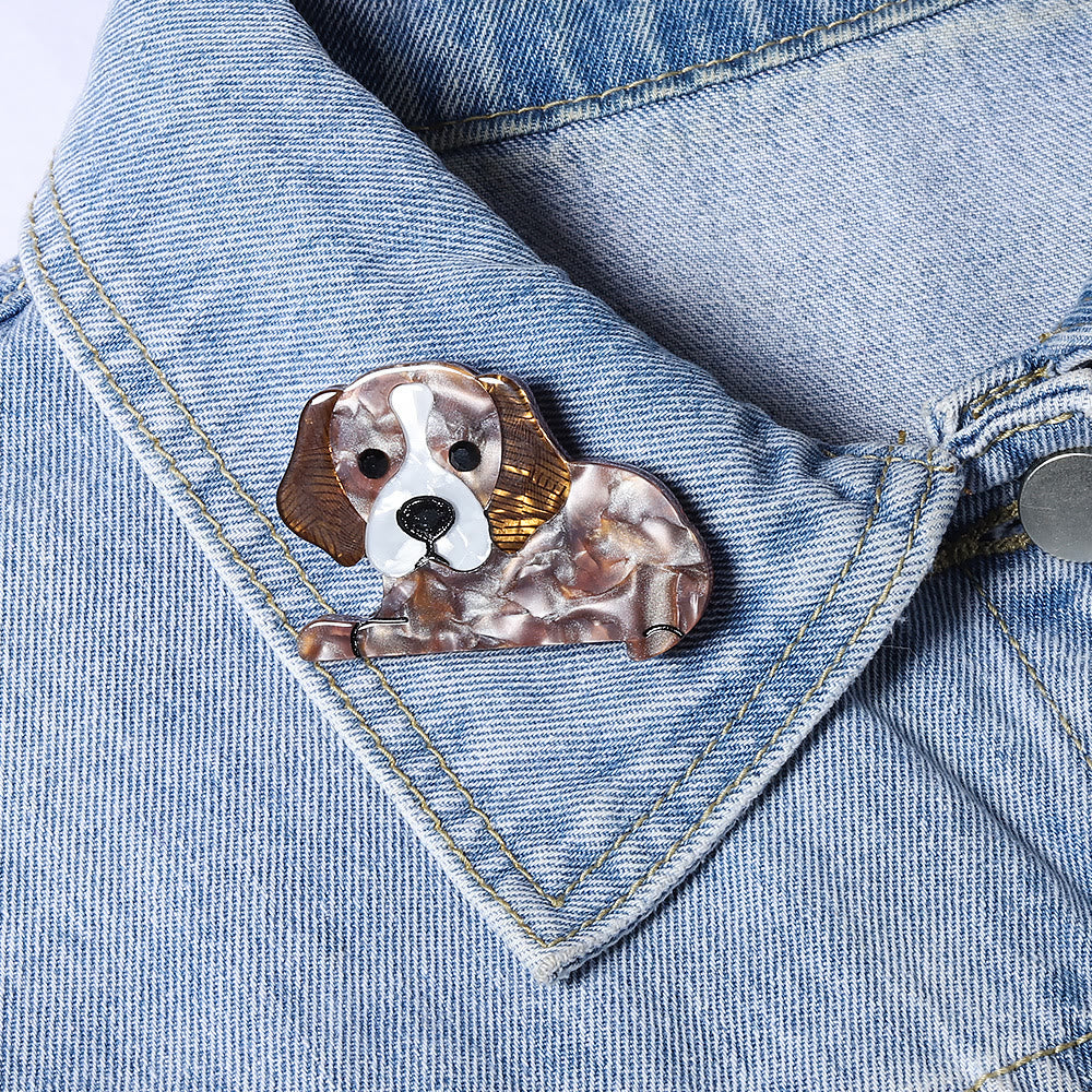 Broche de acrílico con forma de perrito lindo hecho a mano - image 2